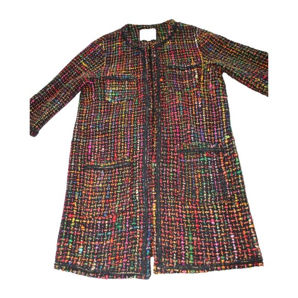 Multicolor Tweed Women's Coat - Picture 7 of 15